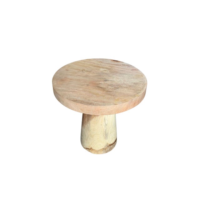 Sculptural Round Table Crafted From Solid Suar Wood, Natural Finish For Sale - Image 15 of 15