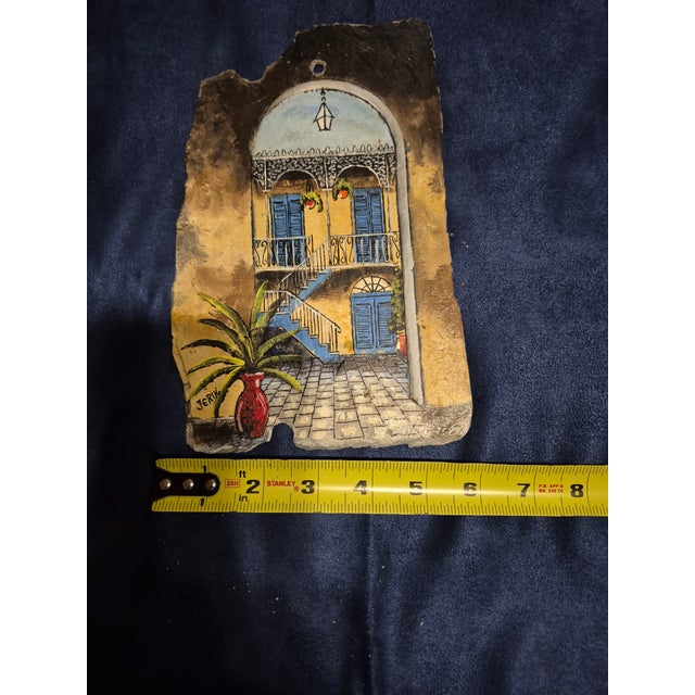 Late 20th Century Slate Tile New Orleans Artwork by Jerik For Sale - Image 4 of 4