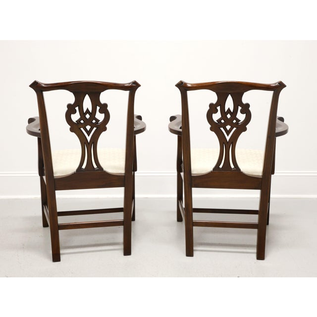 Late 20th Century Henkel Harris 101a 29 Mahogany Chippendale Dining Armchairs - Pair For Sale - Image 5 of 12