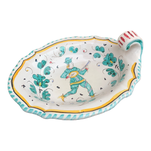 Late 20th Century Italian Provincial Grazia Deruta Scalloped Faience Bowl or Catchall