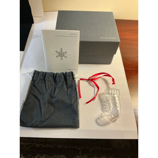 Steuben Glass Steuben “Stocking” Christmas Tree Ornament For Sale - Image 4 of 4