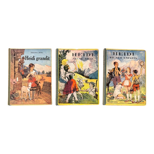 1950’s French Language Edition of Johanna Spyri’s Classic Heidi Series- Set of 3 For Sale