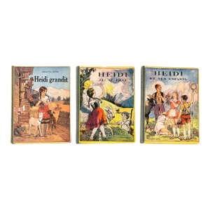 1950’s French Language Edition of Johanna Spyri’s Classic Heidi Series- Set of 3