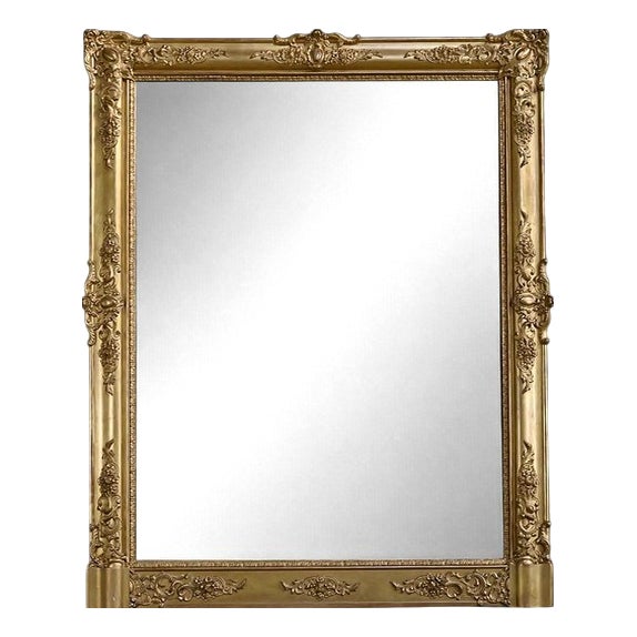19th Century Restoration Gilded Wood Mirror For Sale