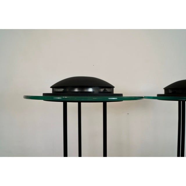 Black 1980’s Postmodern Robert Sonneman Saturn Table Lamps - A Pair For Sale - Image 8 of 12