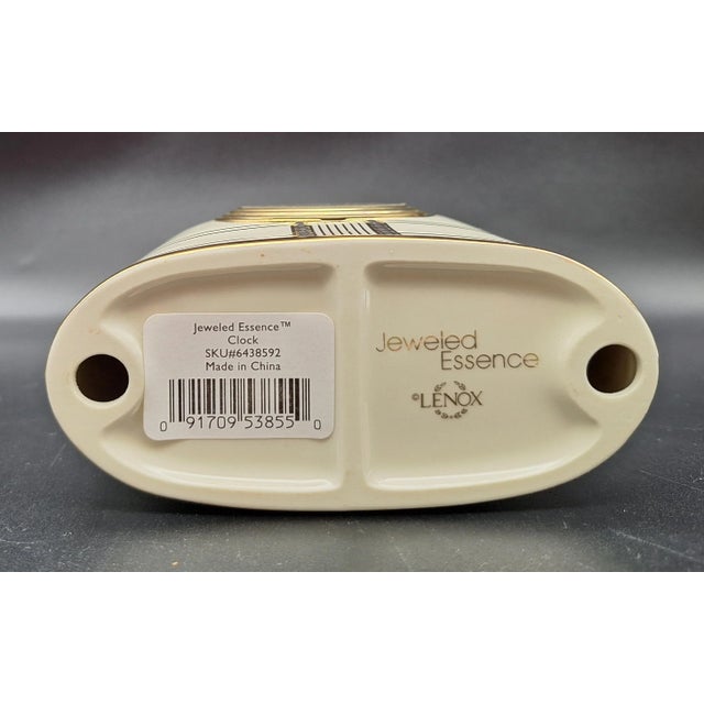 Lenox Lenox Art Deco Jeweled Essence Desk Clock For Sale - Image 4 of 9