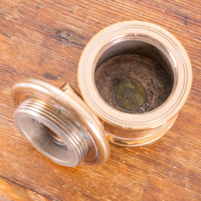 Brass Ship Captain's Inkwell For Sale In Savannah - Image 6 of 9