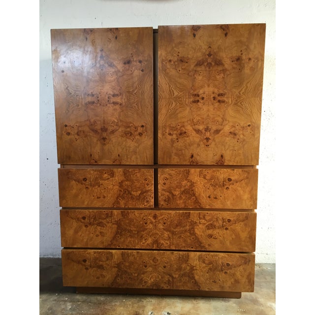 Vintage Mid Century Modern Lane Burl Wood Highboy Dresser. Chairish