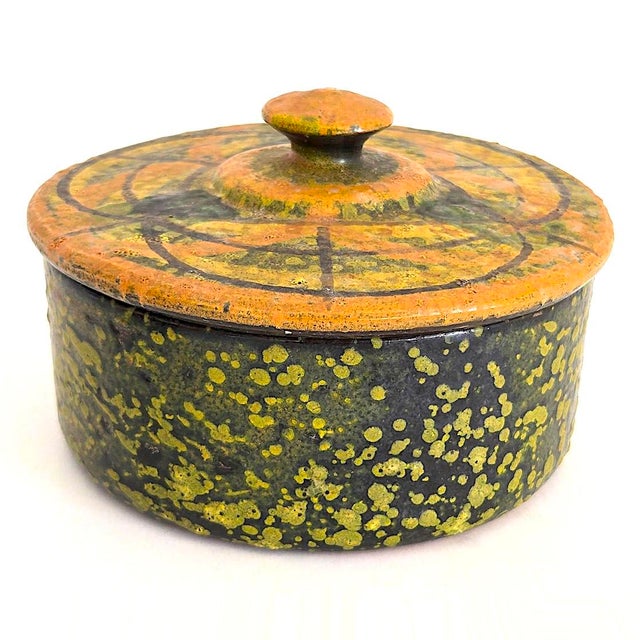 Bitossi 1960s Bitossi for Rosenthal Netter Glazed Ceramic Bowl With Lid Designed by Aldo Londi For Sale - Image 4 of 16