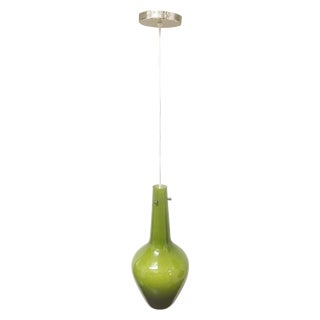 Mid-Century Green Glass Pendant For Sale