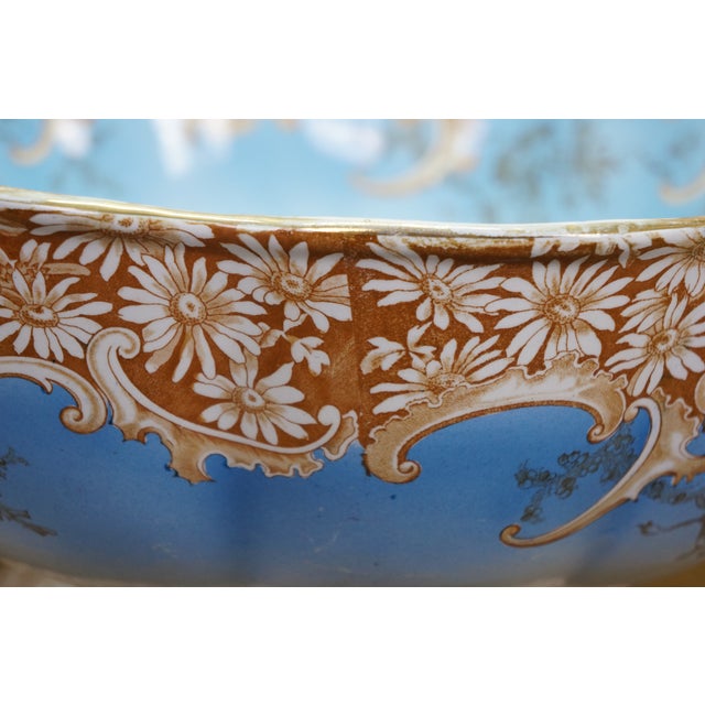 Antique English Royal Furnivals Porcelain Lobed Daisy Centerpiece Punch Bowl For Sale - Image 10 of 16