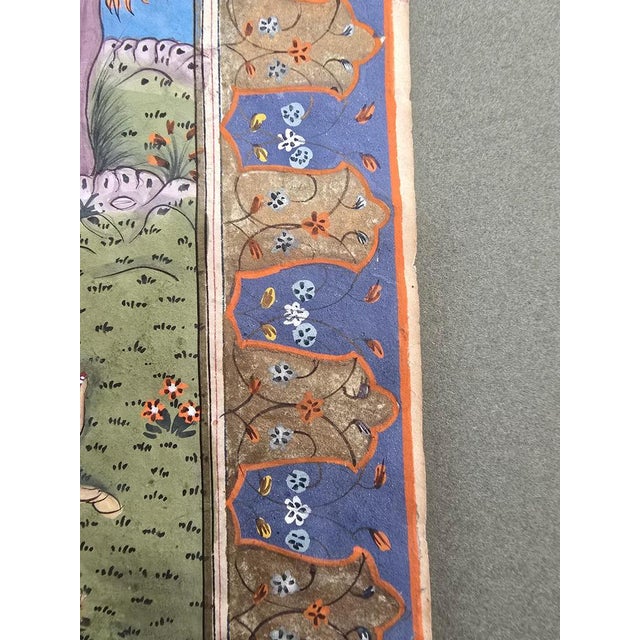 Paper Royal Hunt, 1750, Manuscript Leaves, Framed, Set of 2 For Sale - Image 7 of 11