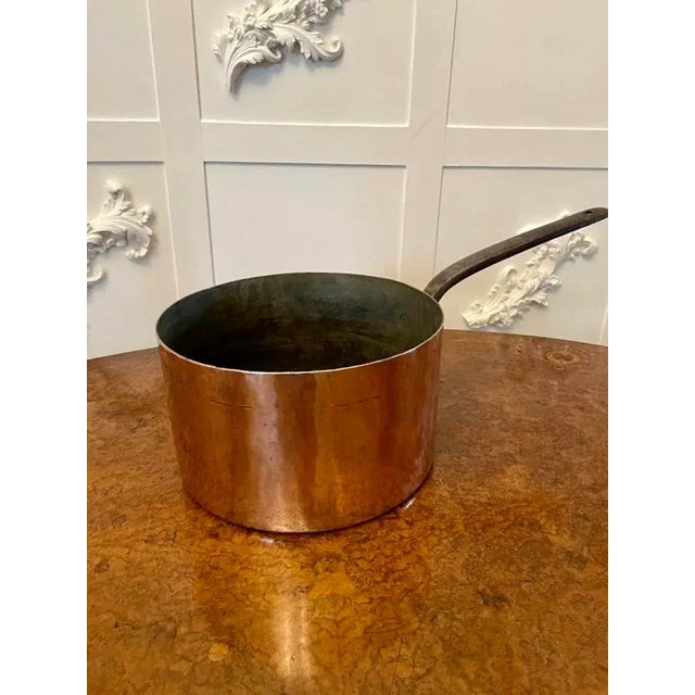 Large Antique George III Quality Copper Saucepan, 1800s For Sale - Image 4 of 5