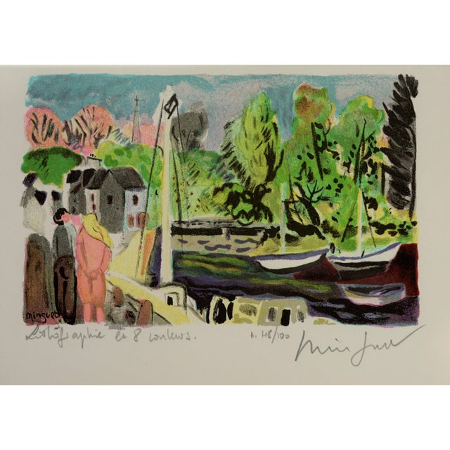 Impressionist Mid 20th Century Lithographs Collection by French-Carribean Artist Alexandre Minguet - Set of 8 For Sale - Image 3 of 18