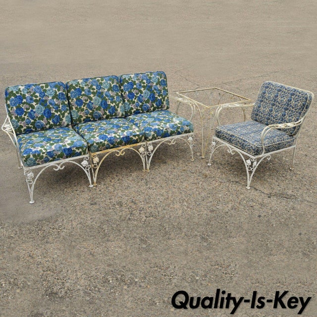 Vintage Woodard Chantilly Rose Garden Patio Set Chairish