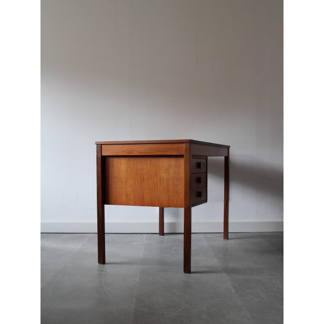 Vintage Danish Desk in Teak attributed to Domino Møbler, 1960s For Sale - Image 4 of 11