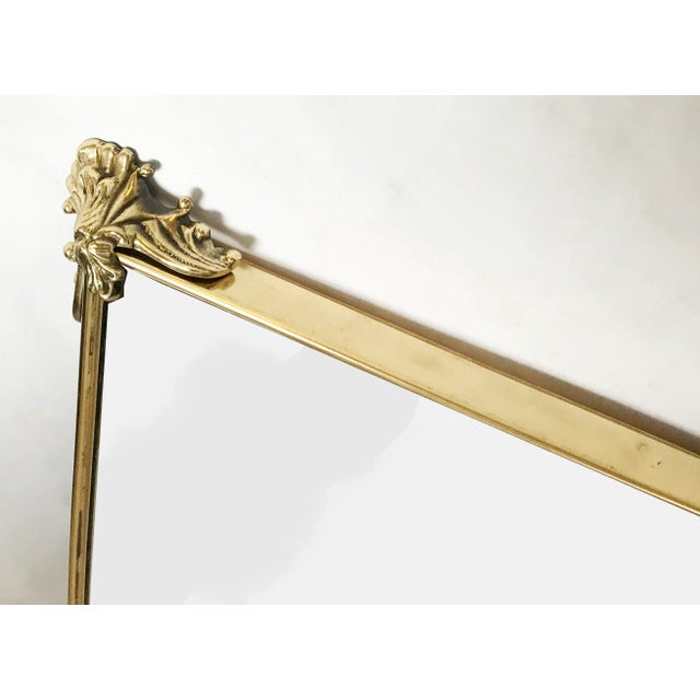 1950's Italian Mid-Century Modern Brass & Bronze Wall Mirror For Sale - Image 4 of 12