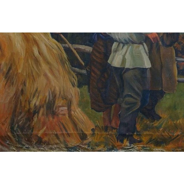 1970s 1970s Lenin and the Peasants, Oil Painting, Socialist Realism 118-178 For Sale - Image 5 of 6