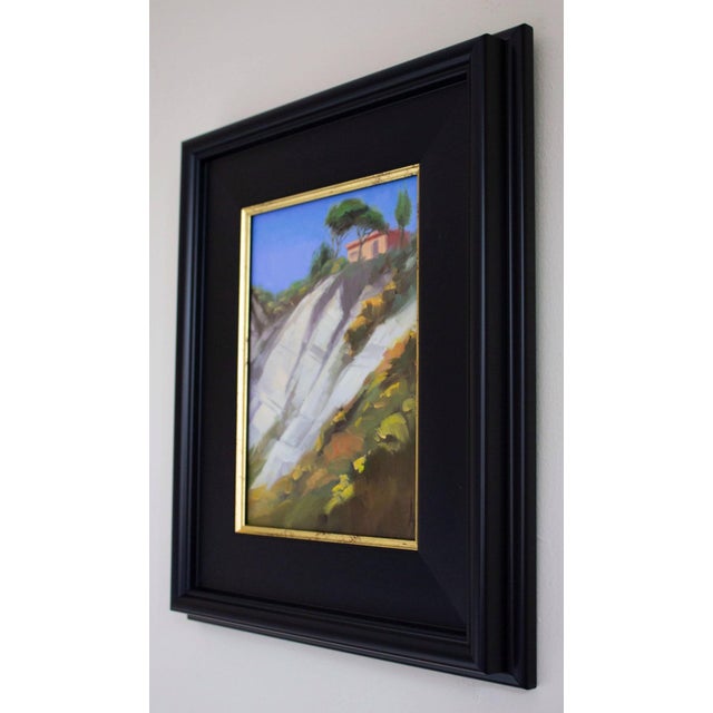 Impressionist Agrigento by Kirsten Savage | Oil on panel Landscape with a house on a hillside and trees. For Sale - Image 3 of 5