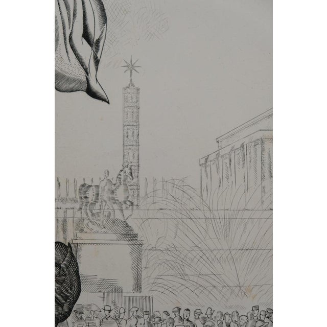 Jean Emile Laboureur, Les fontaines du Trocadéro, Etching For Sale - Image 6 of 11