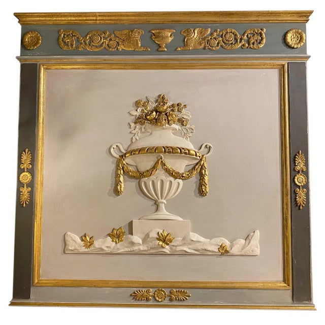 Contemporary Urn Boiserie Panel in the Style of 18th Century French Architecture For Sale - Image 9 of 11