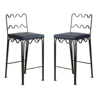 Pair of 'Méandre' Counter Stools by Design Frères For Sale