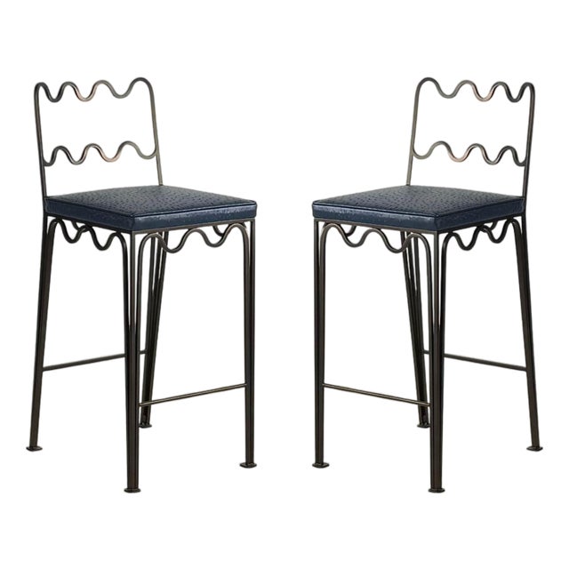 Pair of 'Méandre' Counter Stools by Design Frères For Sale