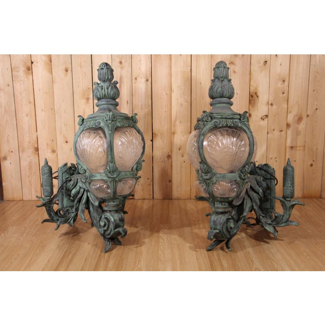 Cast Iron Sconces based on Pont Alexandre III Models, 1960s, Set of 2 For Sale - Image 14 of 14