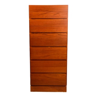 Mid 20th Century Teak Tall Chest by Arne Wahl Iversen for Vinde Mobelfabrik For Sale