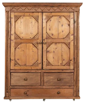 French Pine Armoire Housekeepers Cupboard, 1900s