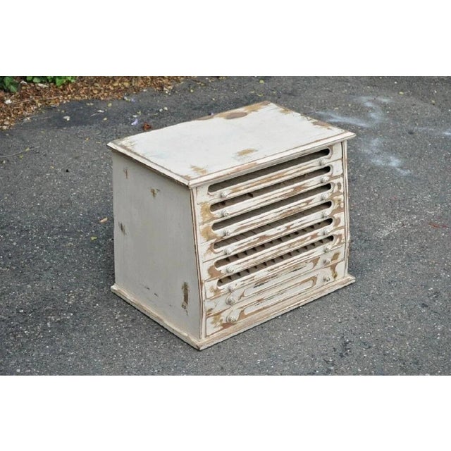Antique French Country Distress Painted Sewing Thread Spool Chest Cabinet For Sale - Image 10 of 12