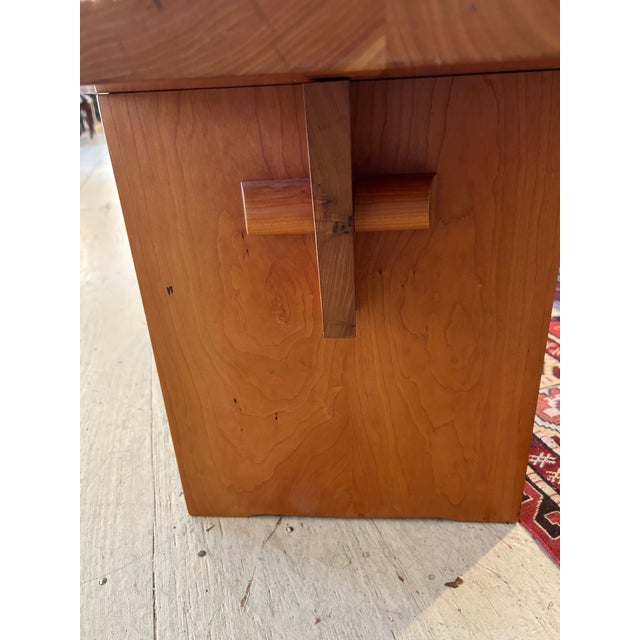 Wood Hand Crafted Cherry Bench by Maine Master Woodworker For Sale - Image 7 of 15