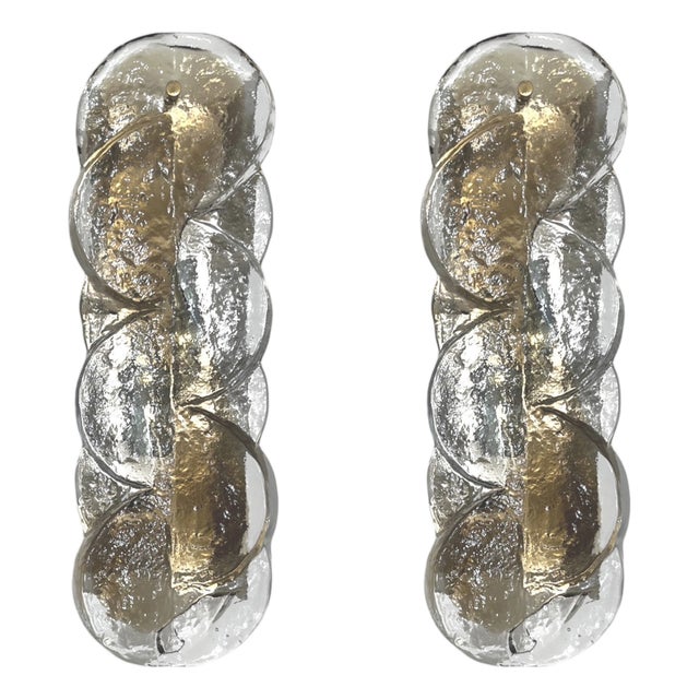 Mid-Century Austrian Citrus Wall Sconces in Murano Glass from Kalmar, 1970s, Set of 2 For Sale