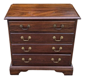 Vintage Chippendale Cherry Small Chest of Drawers / Nightstand