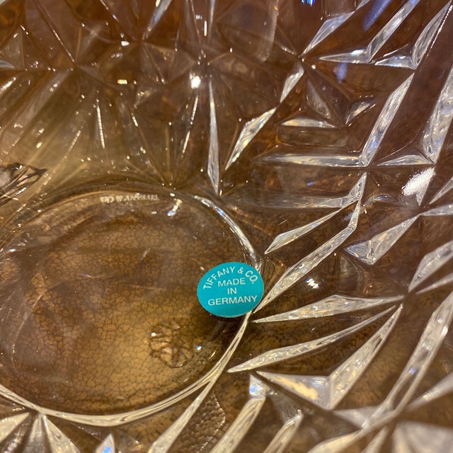 Hollywood Regency Vintage Tiffany & Co. Cut Crystal Bowl – Made in Germany – Original Box For Sale - Image 3 of 9