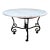 Vintage 54" Round Carrara Marble & Iron Center Table For Sale