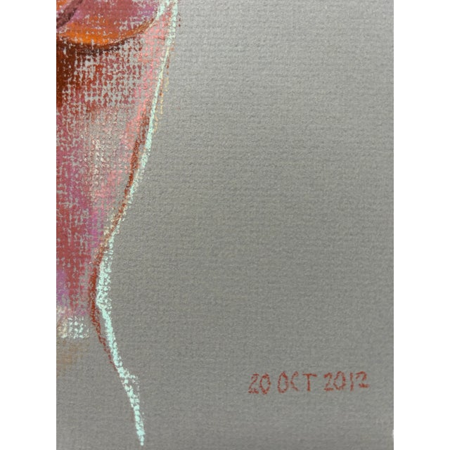 2010s Impressionist Pastel Drawing of Nude Woman From Back For Sale - Image 5 of 5