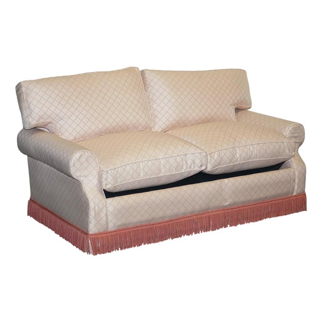 English Country House 2-Seater Sofa Bed with Feather Filled Cushions For Sale