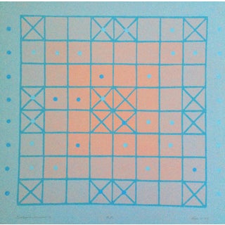 1973 Op-Art Silkscreen Signed Bay Area Artist For Sale