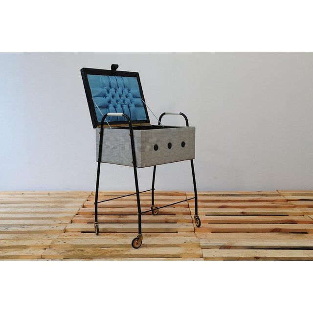 German Sewing Table on Wheels, 1970s For Sale - Image 9 of 15