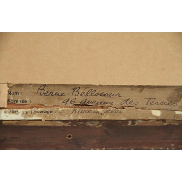 Textile Jean-Jacques Berne-Bellecour, Snowy River Landscape, Oil Painting For Sale - Image 7 of 8