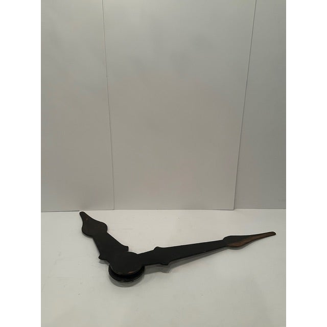 Rustic Found Carved Wooden Clock Tower Hands For Sale - Image 10 of 15