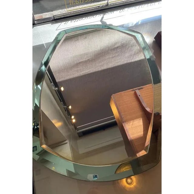 1950s Mirror with Light Blue Glass Border, 1950s For Sale - Image 5 of 12