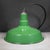 Vintage 18" Enameled Porcelain Green Industrial Pendant Lights c.1930-Set of 3 For Sale - Image 14 of 16