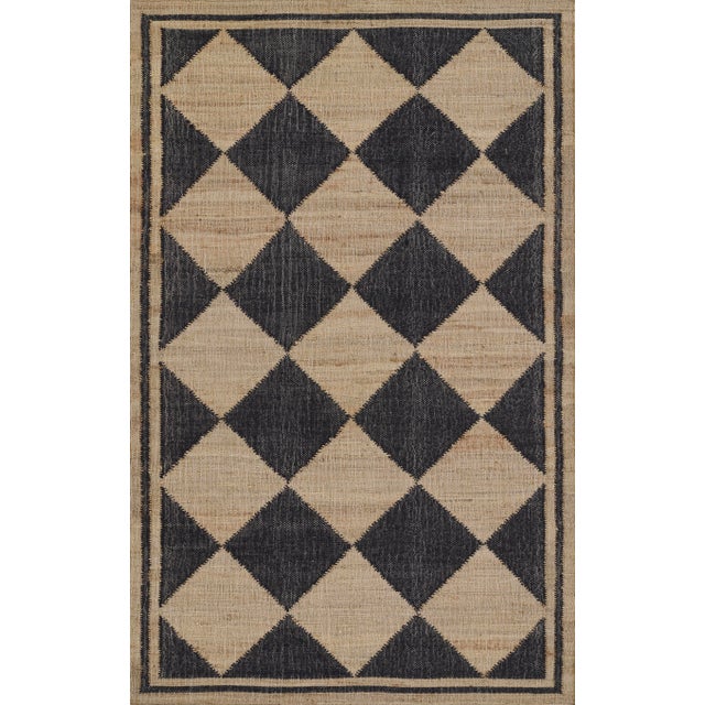 Erin Gates by Momeni Orchard Court Checker Black Hand Woven Wool and Jute Area Rug 5' X 8' For Sale - Image 12 of 12