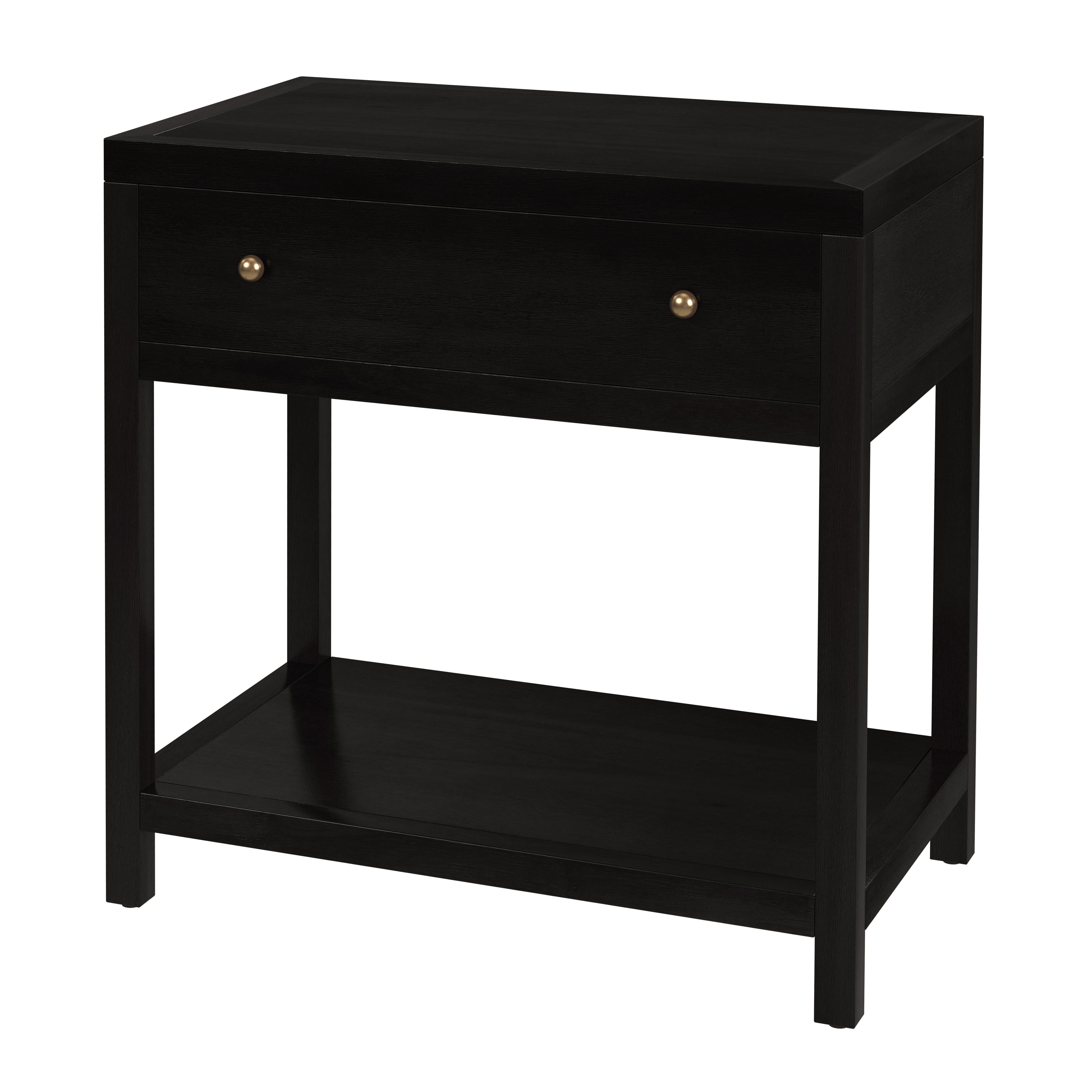 Nora 30 in. W Rectangular Wood 1 Drawer Wide Nightstand with Lower
