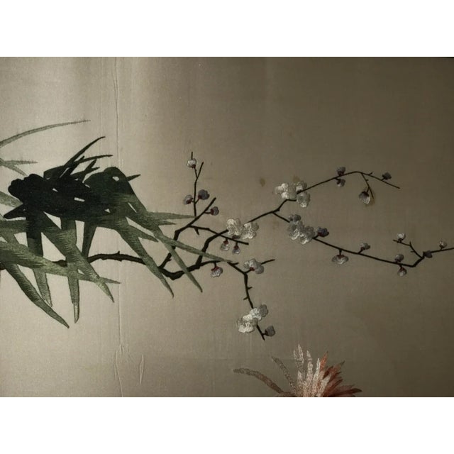 1980 Traditional Chinese Silk Embroidery of the Four Seasons For Sale - Image 6 of 11
