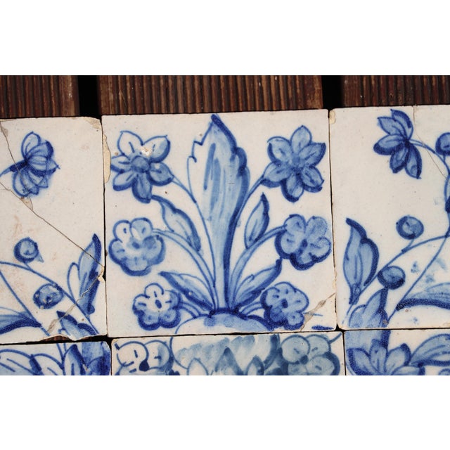 Tile Mural Panel Depicting a Baroque Jardinière With Flowers, Portuguese, 18th Century For Sale - Image 6 of 13