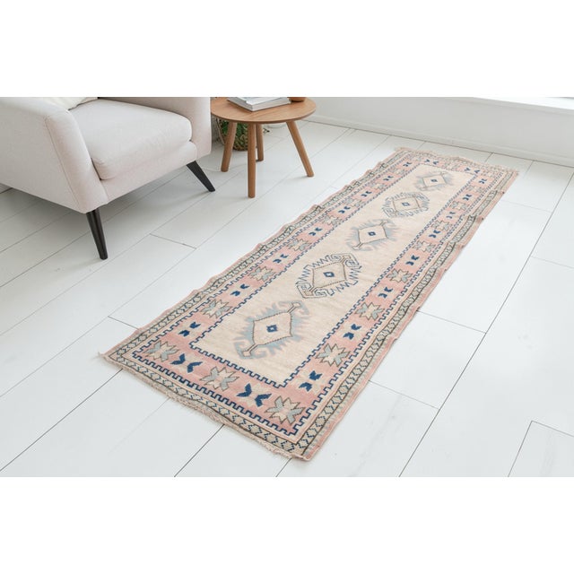 Turkish Hand-Knotted Antique Hallway Rug For Sale - Image 3 of 10