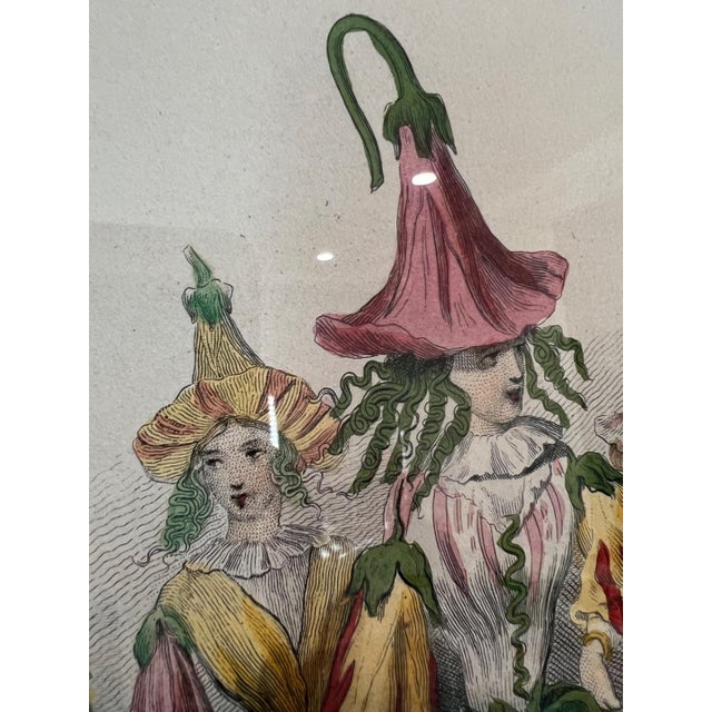 Paper Grandville Belle-De-Nuit Hand-Colored Engraving Les Fleurs Animees For Sale - Image 7 of 15